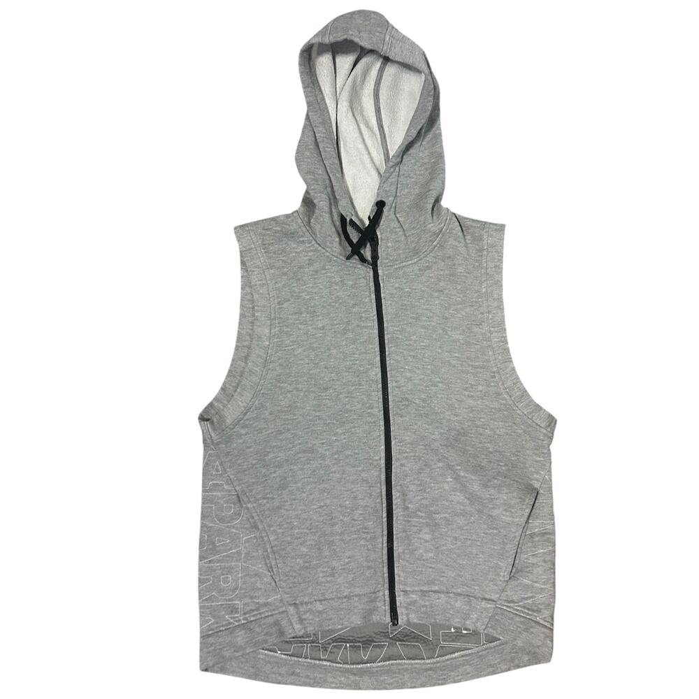 Ivy Park | Heathered Grey Quilted Logo Hooded Vest Size Medium